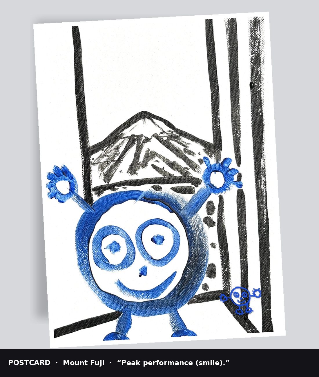 Postcard of Mount Fuji painting with Blue Boy