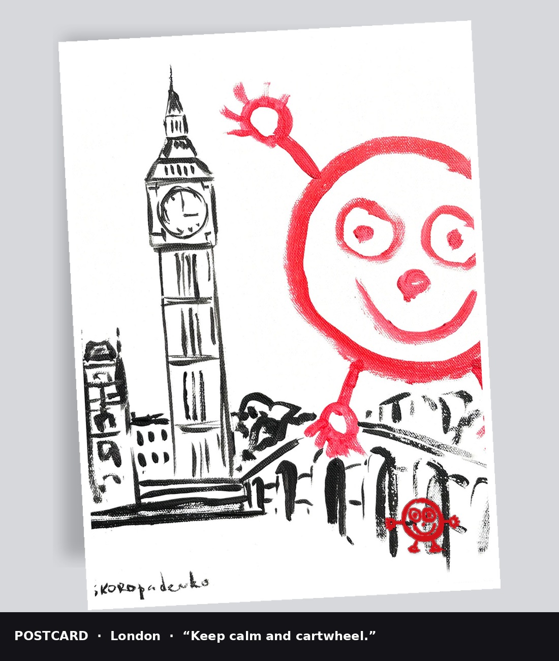 Postcard of London painting with Red Boy