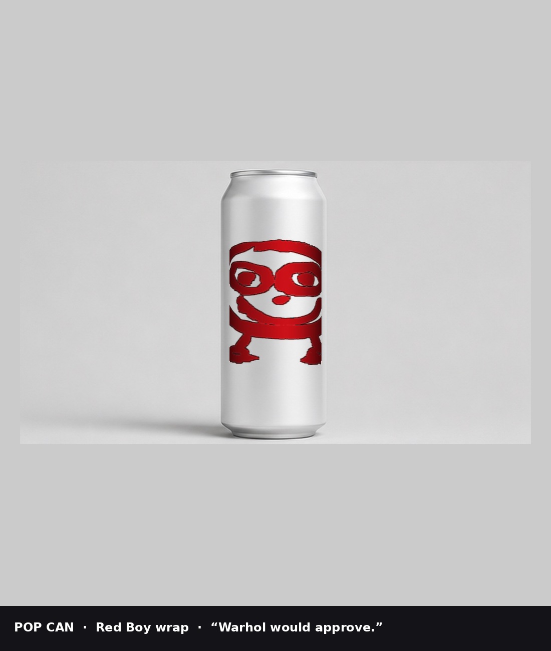 Pop can with Red Boy outline
